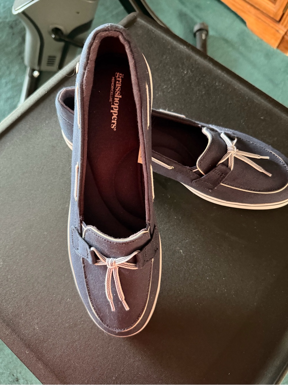 Grasshopper Canvas Bow Slip-On Moccasins